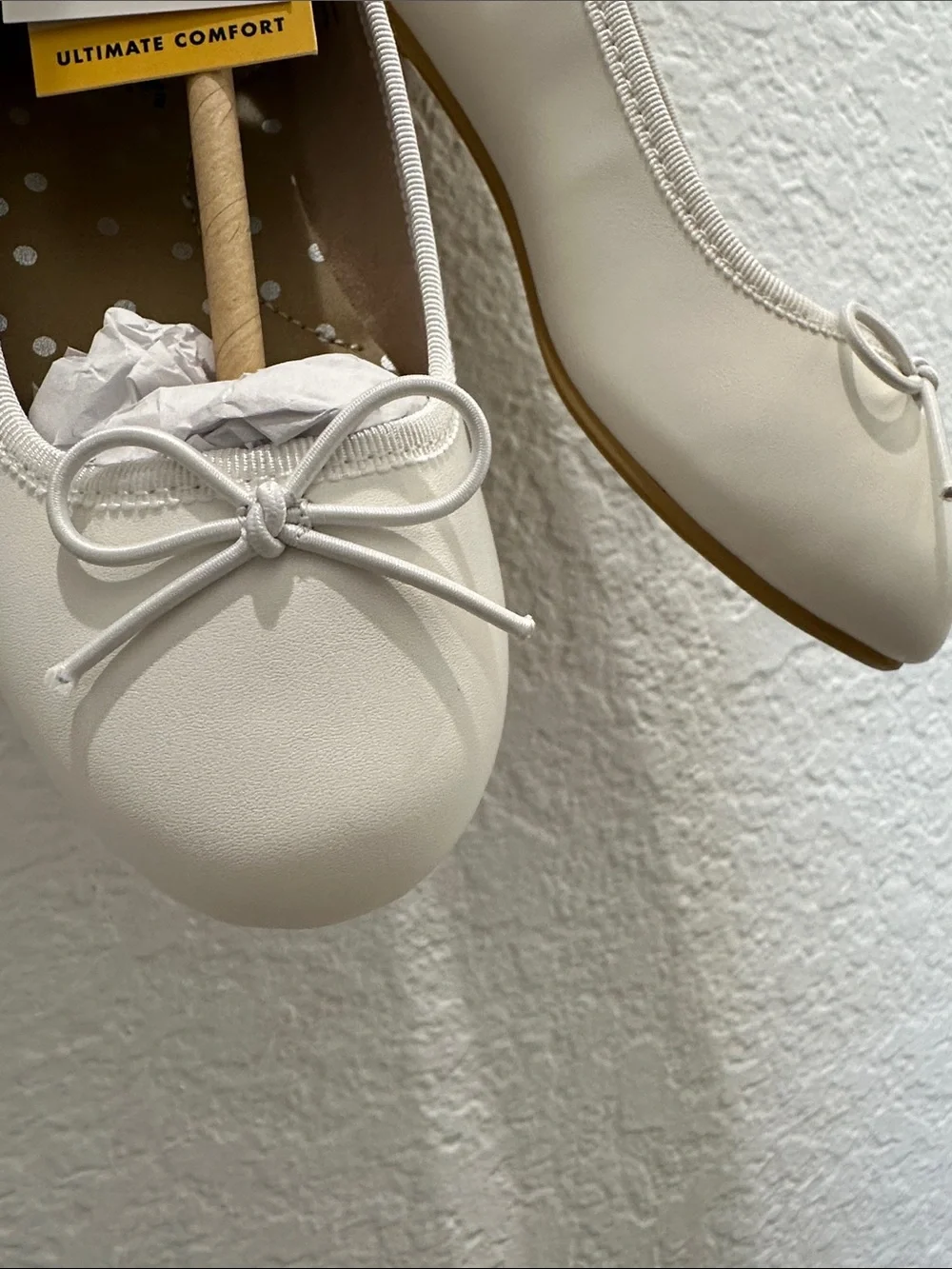 Cat & Jack White Girls' Bow Ballet Flats Wedding